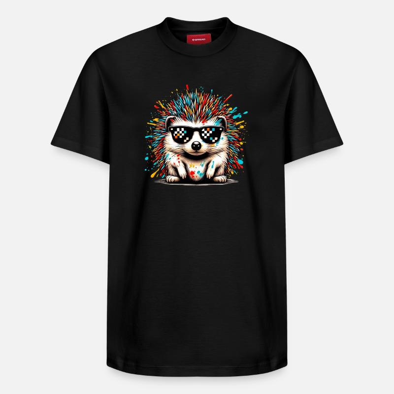 Igel mit Sonnenbrille - Relaxed Unisex Supima Cotton T-Shirt – von SPREAD - Schwarz