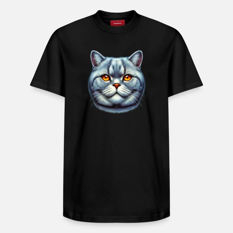 Britisch Kurzhaar Katze - Relaxed Unisex Supima Cotton T-Shirt – von SPREAD - Schwarz