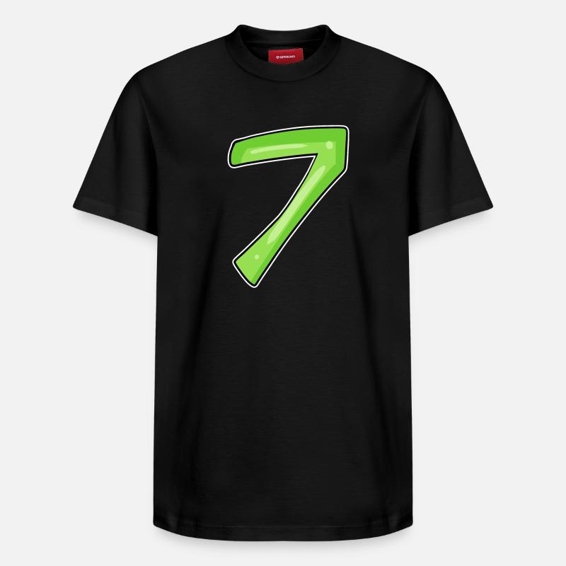 7 - sept verts - T-shirt unisexe décontracté en coton Supima – de SPREAD - noir