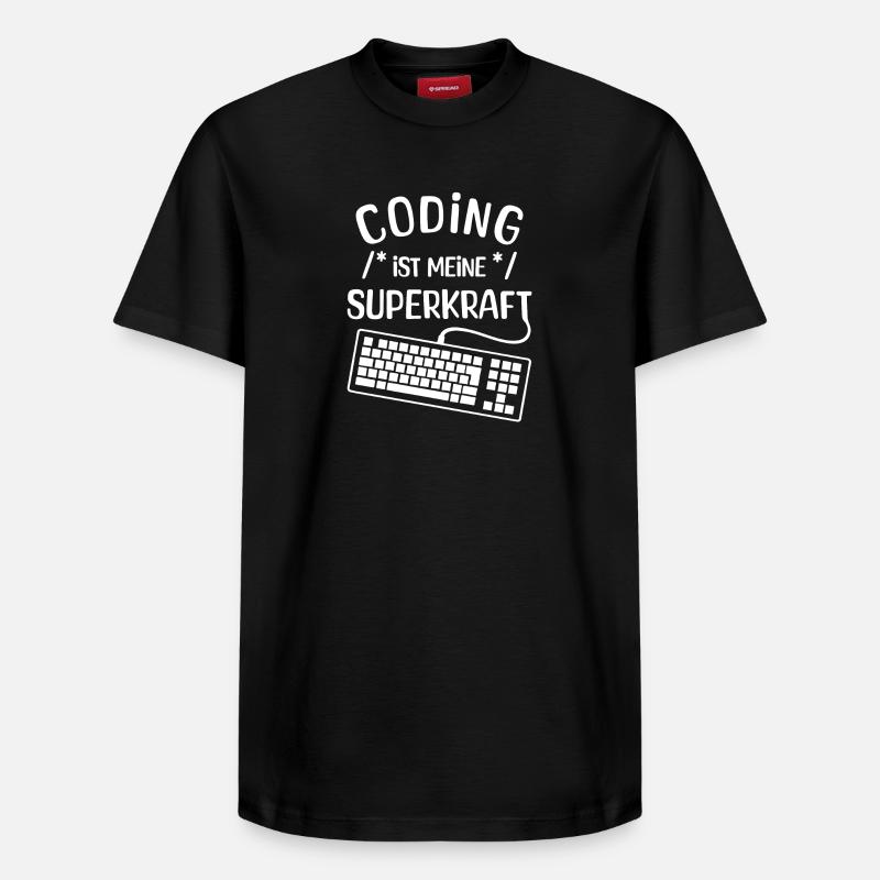 Code Skripting Statement Computerfreak Developer - Relaxed Unisex Supima Cotton T-Shirt – von SPREAD - Schwarz