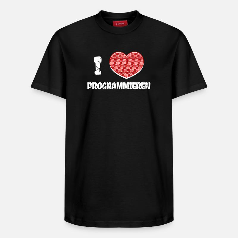 Developer Herz Programmierer Statement Informatik - Relaxed Unisex Supima Cotton T-Shirt – von SPREAD - Schwarz