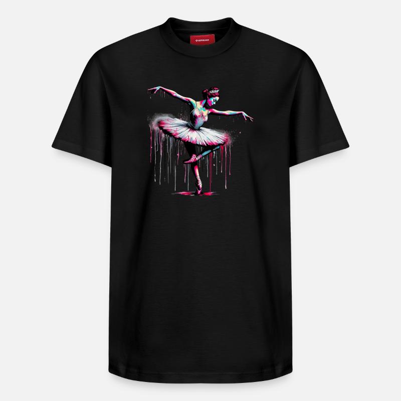 Danseuse de ballet avec tutu - T-shirt unisexe décontracté en coton Supima – de SPREAD - noir