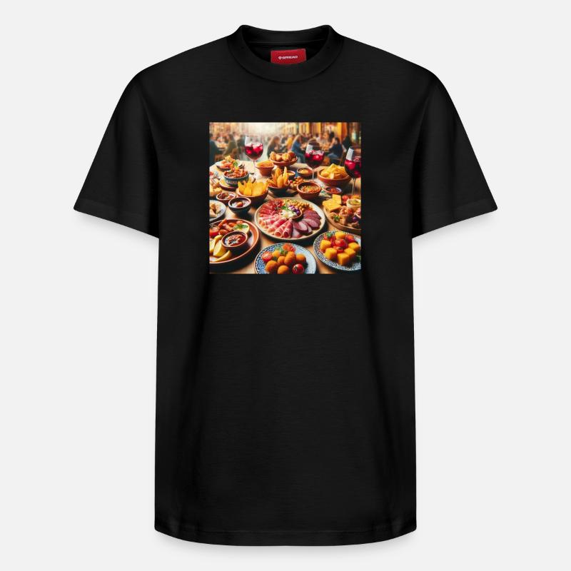 Tapas espagnoles - T-shirt unisexe décontracté en coton Supima – de SPREAD - noir