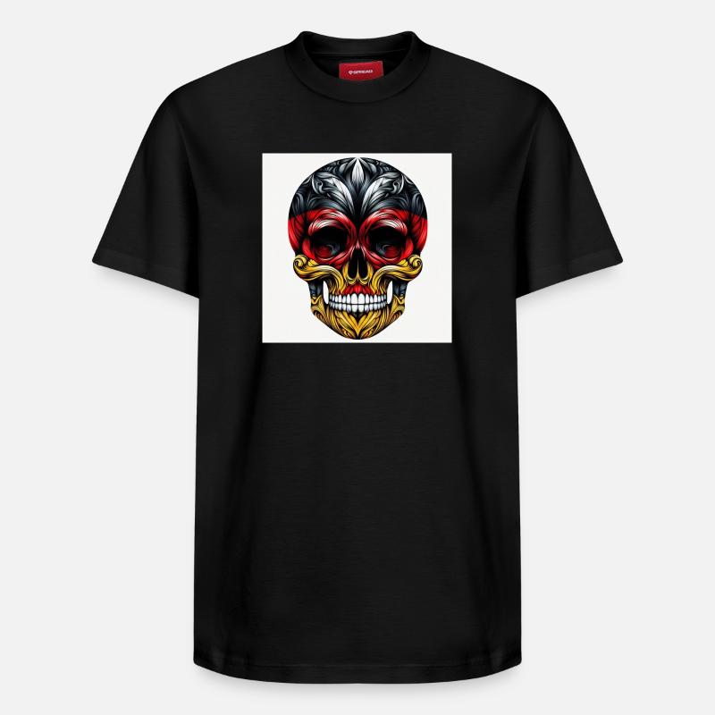 Crâne Allemagne - T-shirt unisexe décontracté en coton Supima – de SPREAD - noir