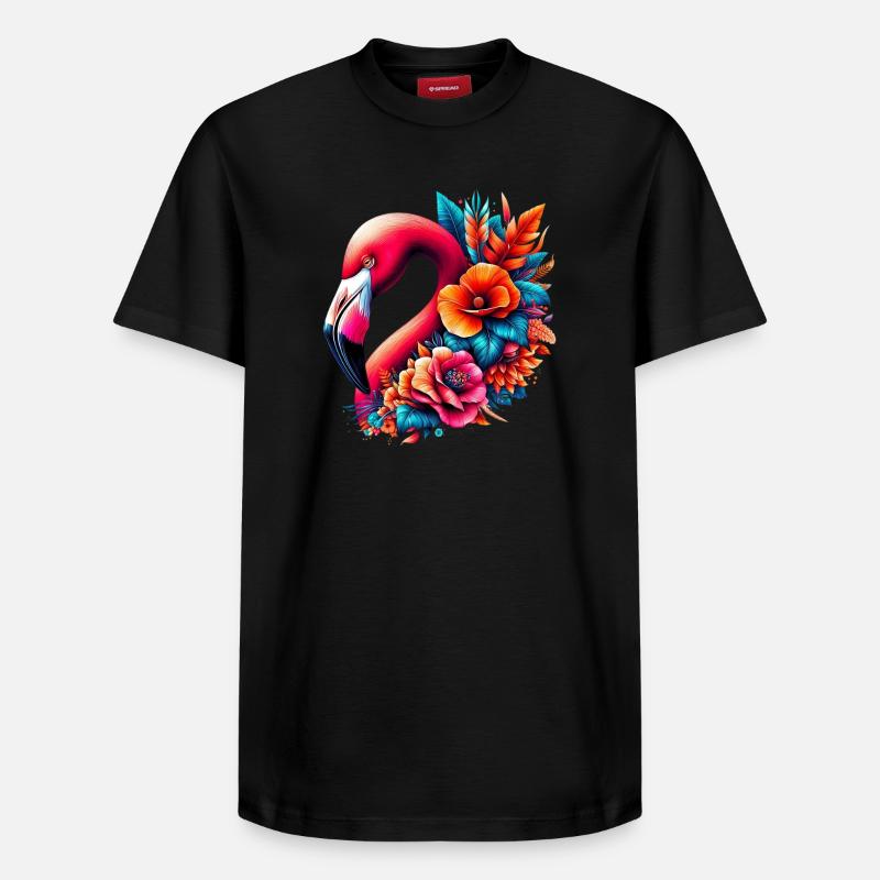 Flamingo - Relaxed Unisex Supima Cotton T-Shirt – von SPREAD - Schwarz