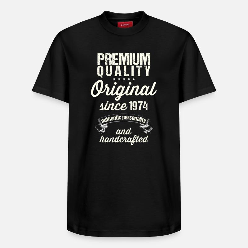 Année 1974 - T-shirt unisexe décontracté en coton Supima – de SPREAD - noir