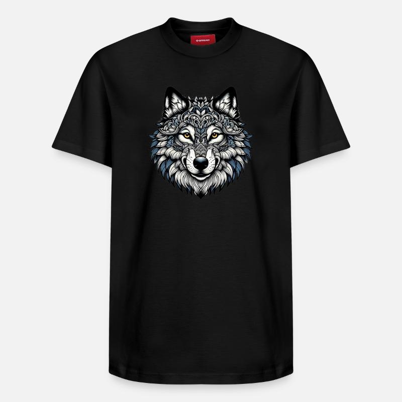 Wolf - Relaxed Unisex Supima Cotton T-Shirt – von SPREAD - Schwarz