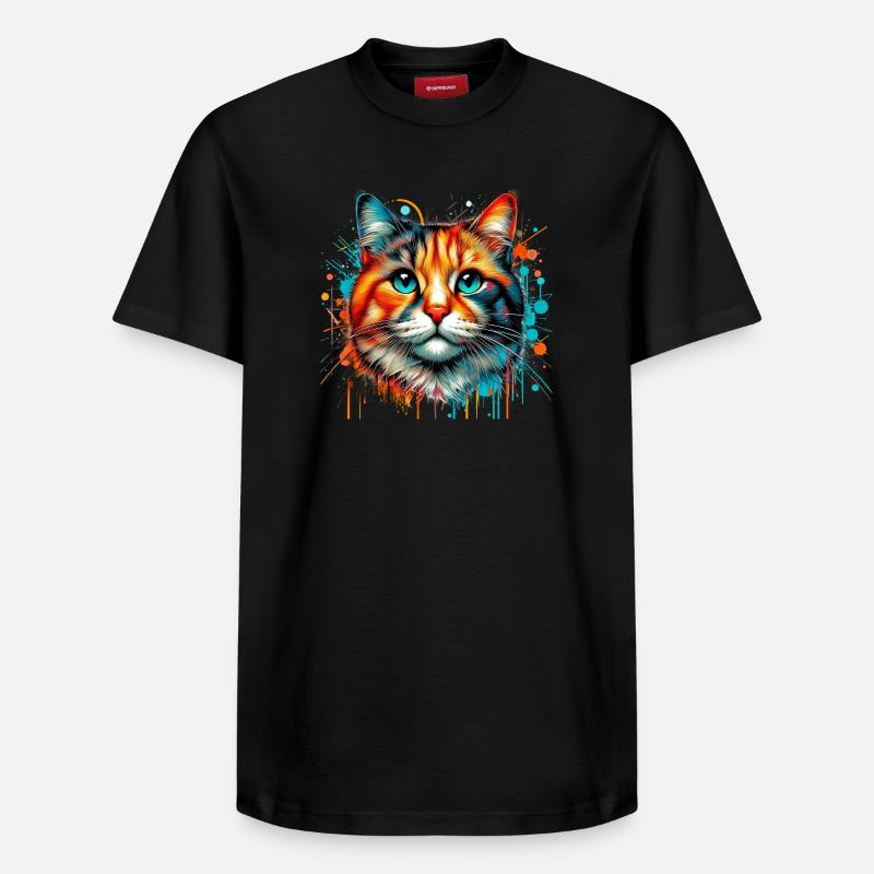 Chat - T-shirt unisexe décontracté en coton Supima – de SPREAD - noir