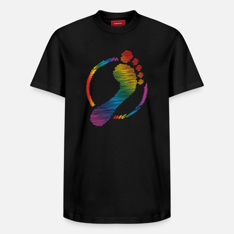 empreinte arc-en-ciel empreinte arc-en-ciel - T-shirt unisexe décontracté en coton Supima – de SPREAD - noir