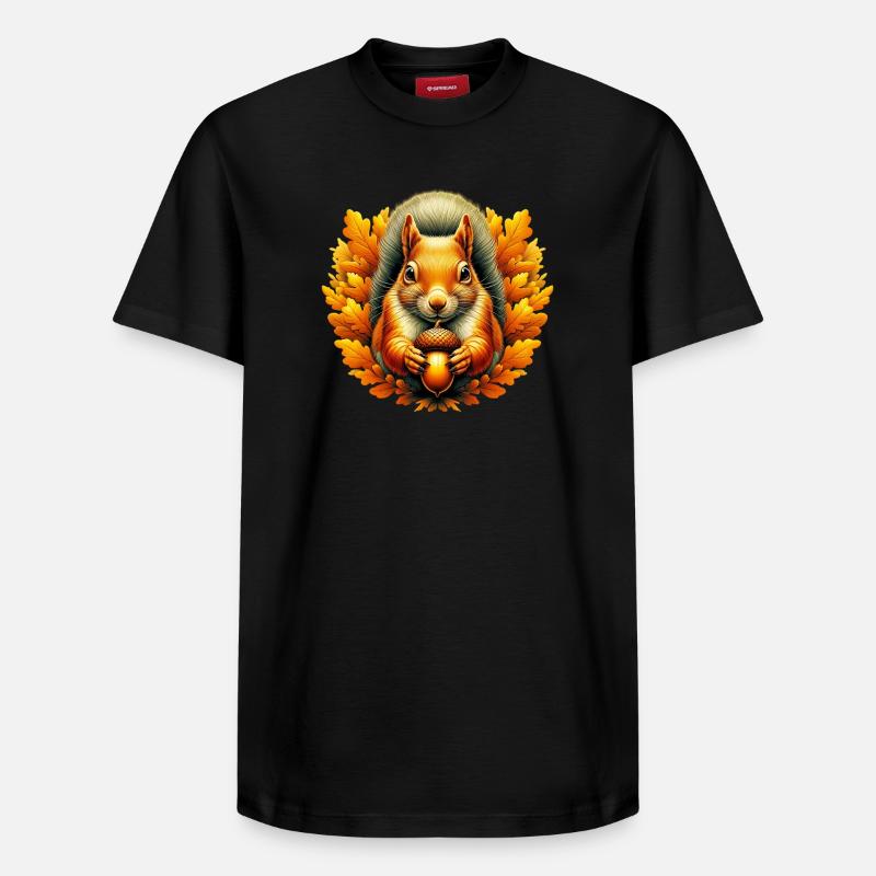 Écureuil - T-shirt unisexe décontracté en coton Supima – de SPREAD - noir