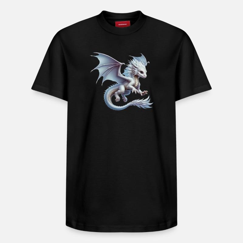 Drache - Relaxed Unisex Supima Cotton T-Shirt – von SPREAD - Schwarz