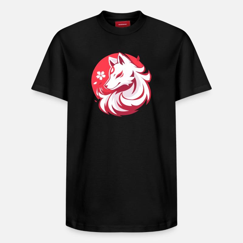 Asian Style White Fox - Relaxed Unisex Supima Cotton T-Shirt – by SPREAD - black