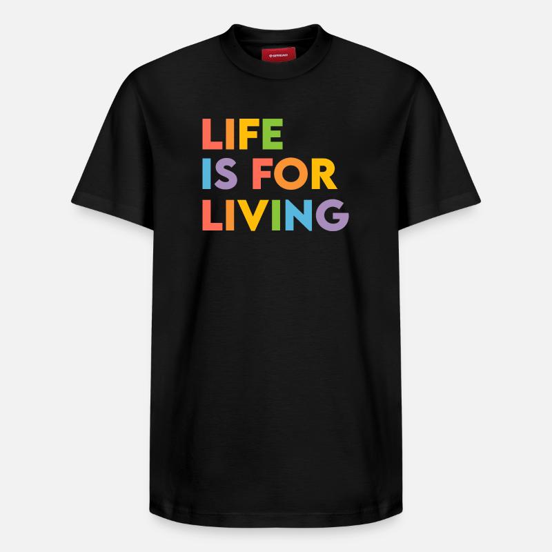 La vie, c’est pour vivre - T-shirt unisexe décontracté en coton Supima – de SPREAD - noir
