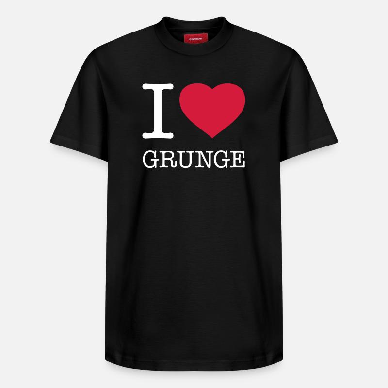 J’AIME LE GRUNGE - T-shirt unisexe décontracté en coton Supima – de SPREAD - noir