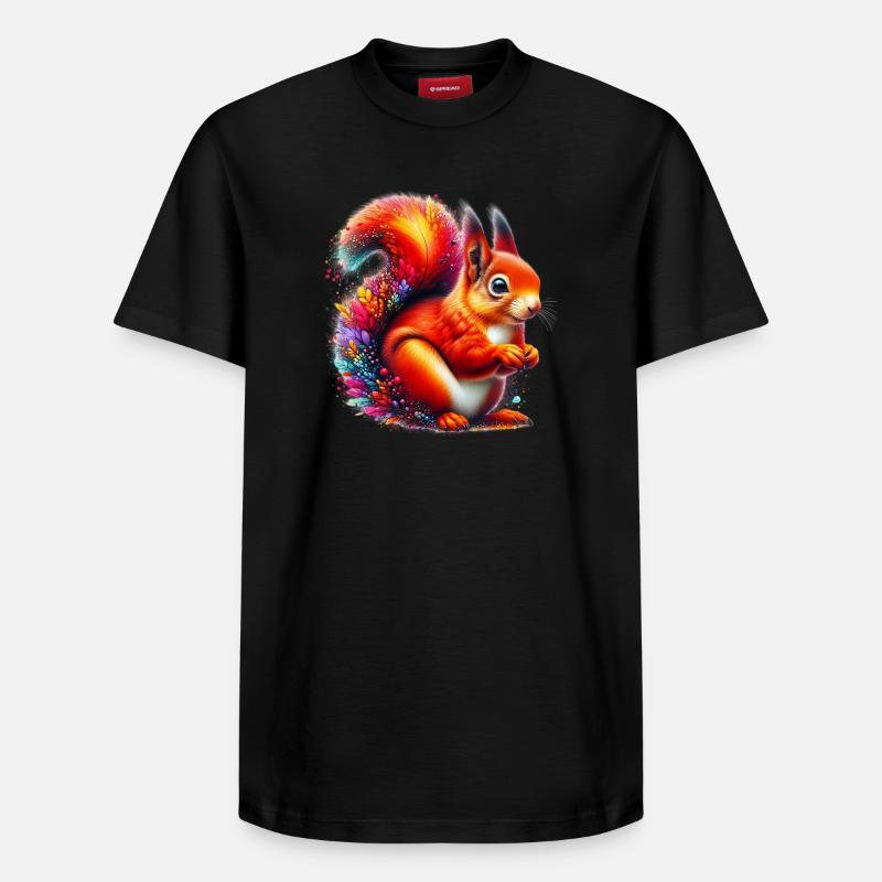 Écureuil - T-shirt unisexe décontracté en coton Supima – de SPREAD - noir