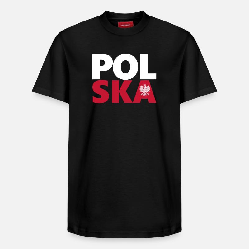 Pologne - T-shirt unisexe décontracté en coton Supima – de SPREAD - noir