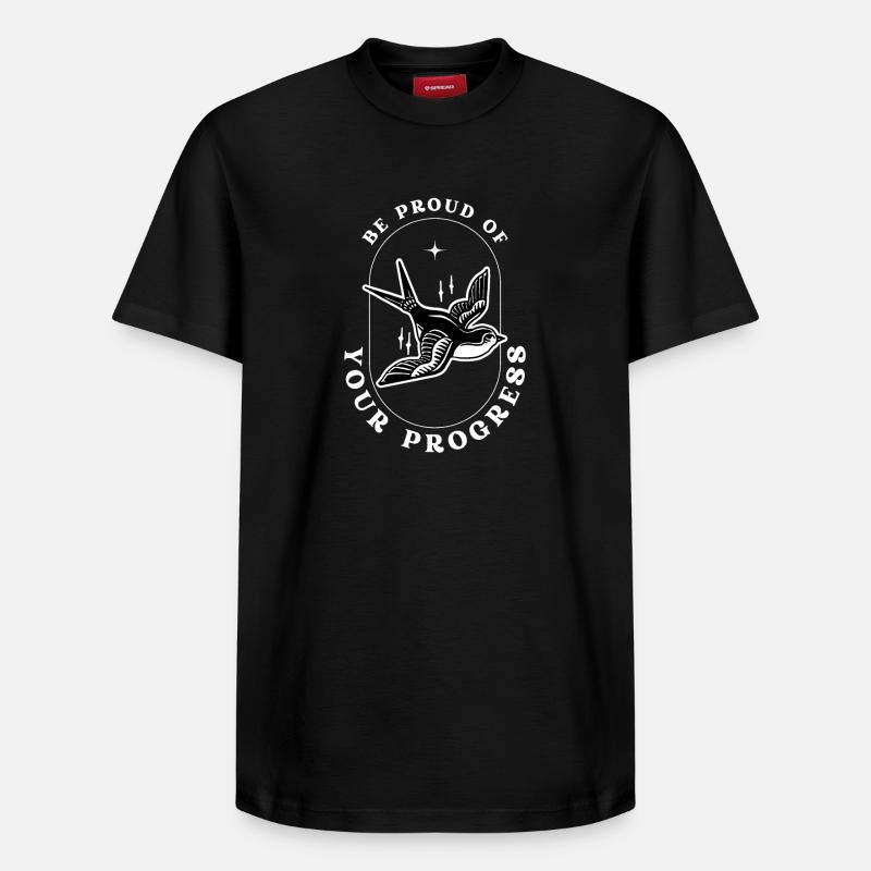 Soyez fier de vos progrès - T-shirt unisexe décontracté en coton Supima – de SPREAD - noir