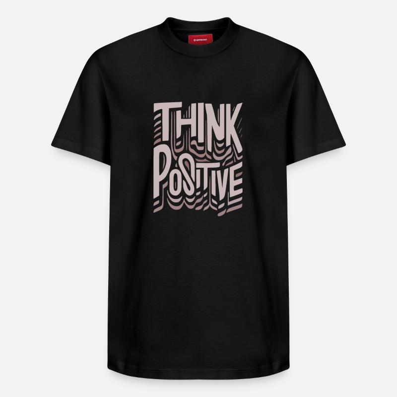 think positive - T-shirt unisexe décontracté en coton Supima – de SPREAD - noir