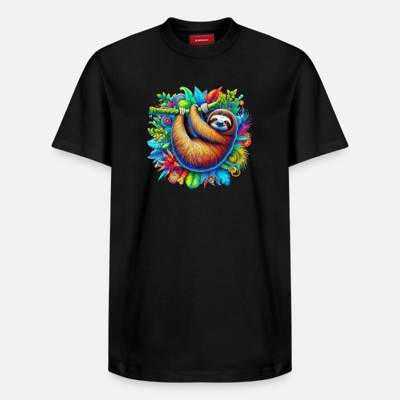 Faultier - Relaxed Unisex Supima Cotton T-Shirt – von SPREAD - Schwarz