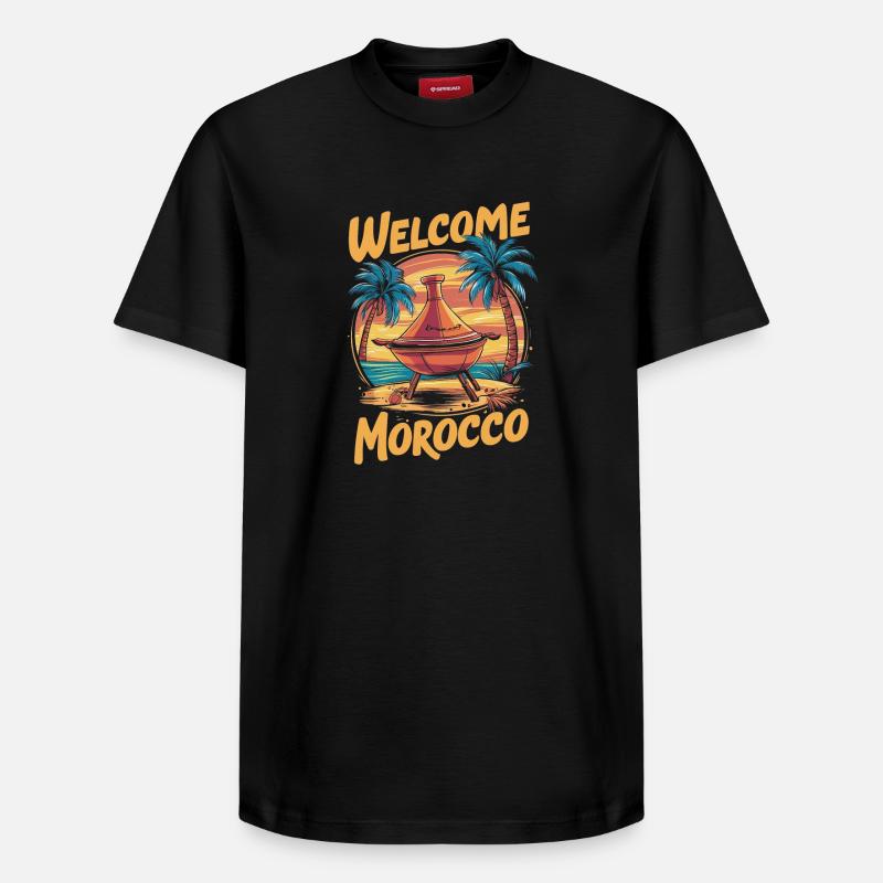 Willkommen bei Morocco Dreamfire - Relaxed Unisex Supima Cotton T-Shirt – von SPREAD - Schwarz
