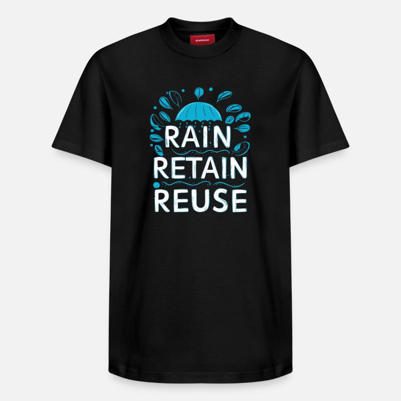 Rain Keep Réutilisation - T-shirt unisexe décontracté en coton Supima – de SPREAD - noir