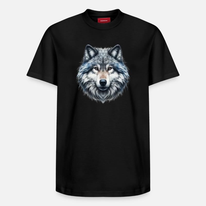 Wolf - Relaxed Unisex Supima Cotton T-Shirt – von SPREAD - Schwarz