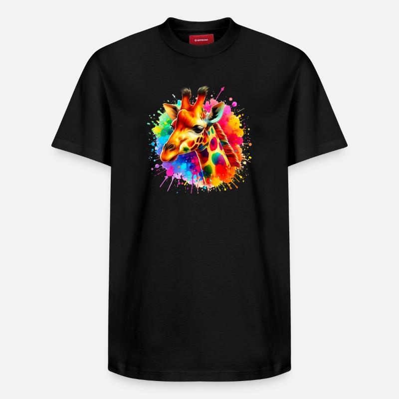 Girafe - T-shirt unisexe décontracté en coton Supima – de SPREAD - noir