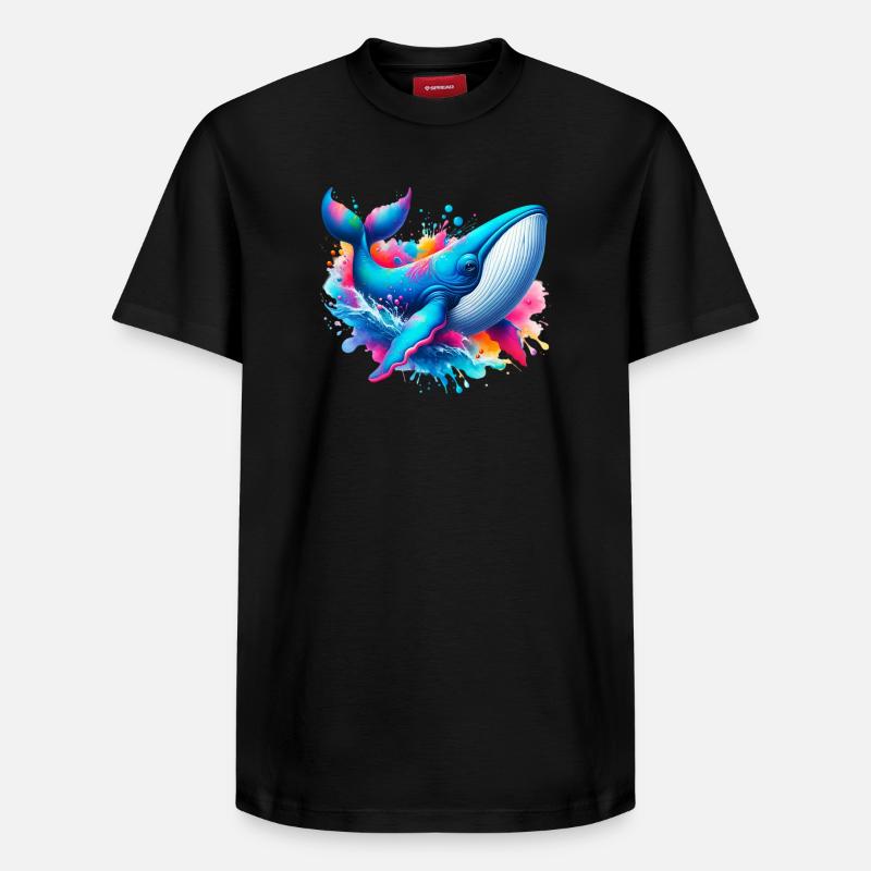 Baleine - T-shirt unisexe décontracté en coton Supima – de SPREAD - noir