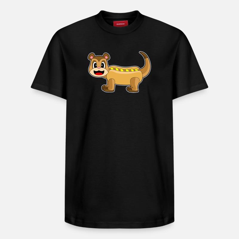Hot-dog suricate - T-shirt unisexe décontracté en coton Supima – de SPREAD - noir