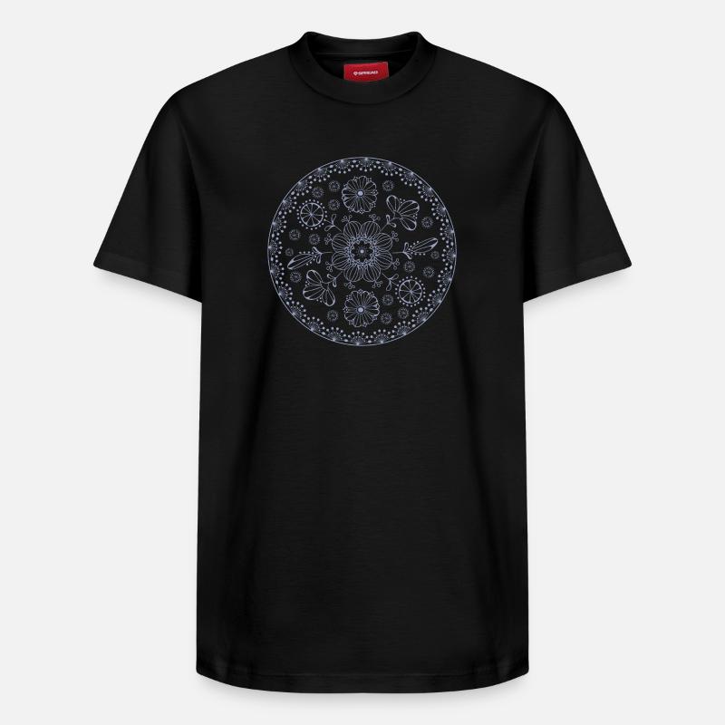 Blumenmuster - Relaxed Unisex Supima Cotton T-Shirt – von SPREAD - Schwarz
