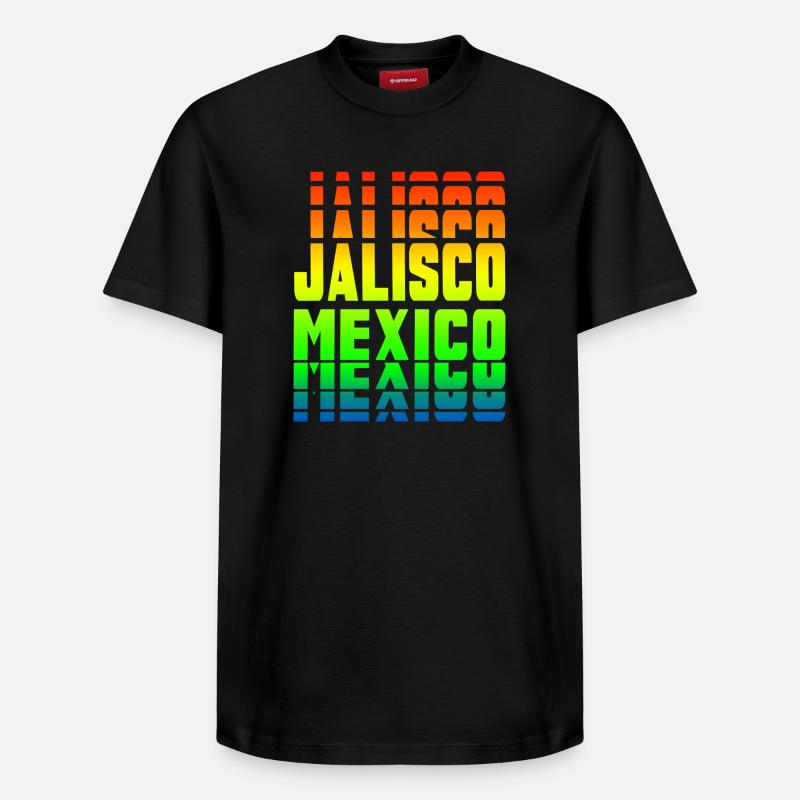 Motif arc-en-ciel de Jalisco Mexico - T-shirt unisexe décontracté en coton Supima – de SPREAD - noir
