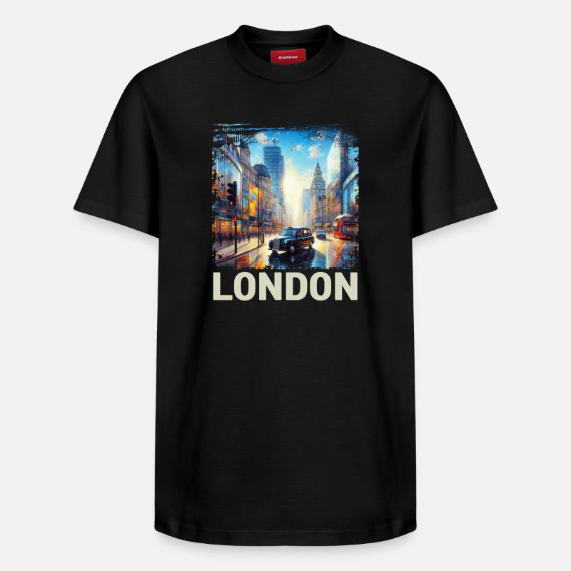 Londres - T-shirt unisexe décontracté en coton Supima – de SPREAD - noir