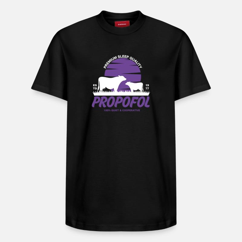 Propofol - Qualité de sommeil parfaite - T-shirt unisexe décontracté en coton Supima – de SPREAD - noir