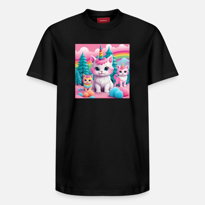 Chatons licornes - T-shirt unisexe décontracté en coton Supima – de SPREAD - noir