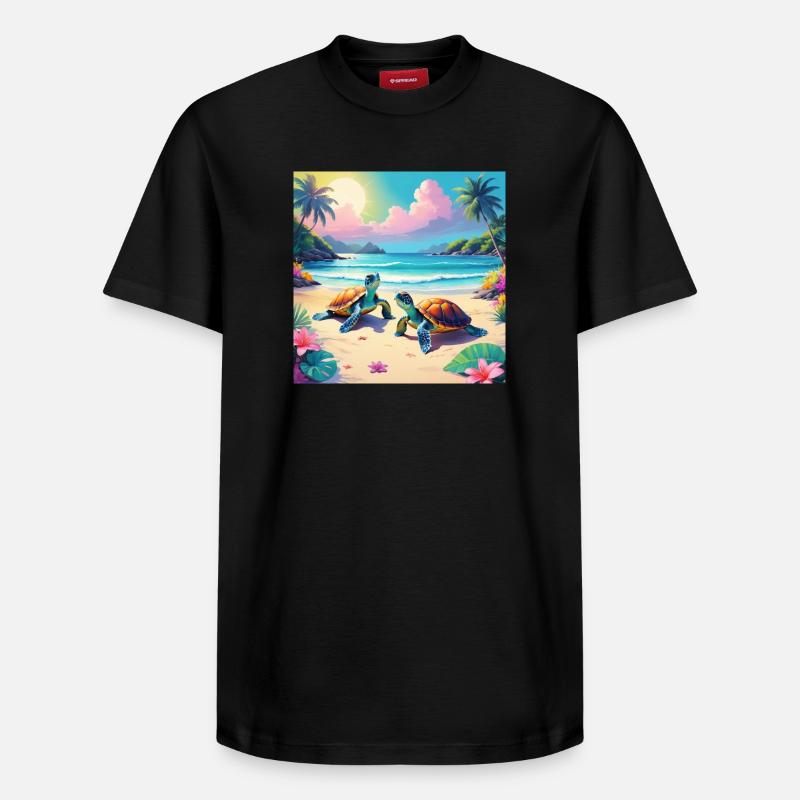 Tortues - T-shirt unisexe décontracté en coton Supima – de SPREAD - noir