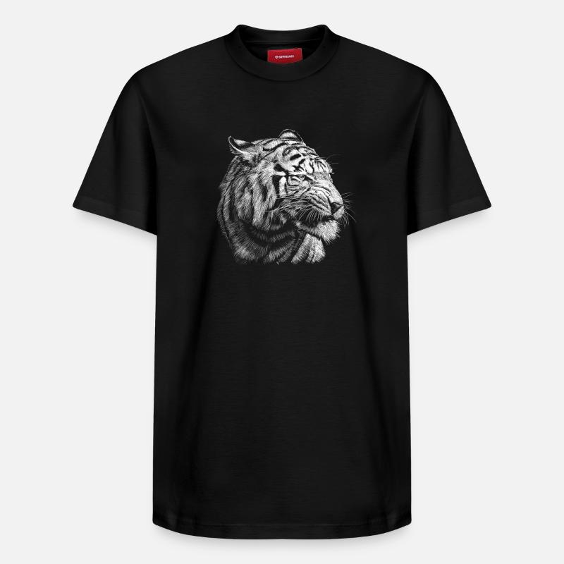 Tigre - T-shirt unisexe décontracté en coton Supima – de SPREAD - noir