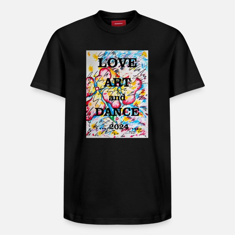 Blumenmädchen - Relaxed Unisex Supima Cotton T-Shirt – von SPREAD - Schwarz