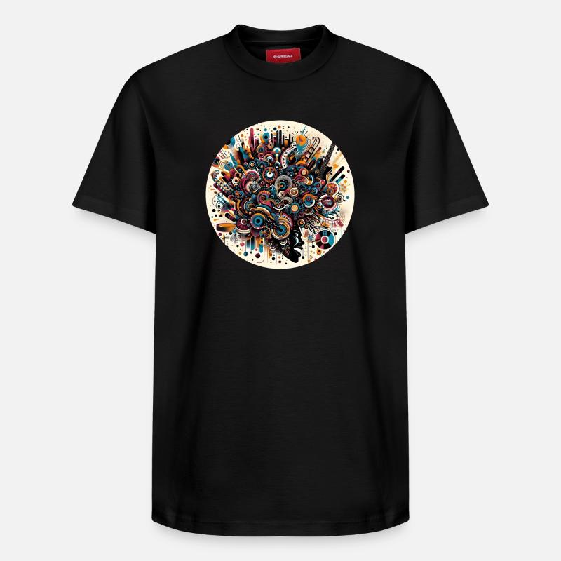 Afro Style Explosion Musicale Abstraite - T-shirt unisexe décontracté en coton Supima – de SPREAD - noir