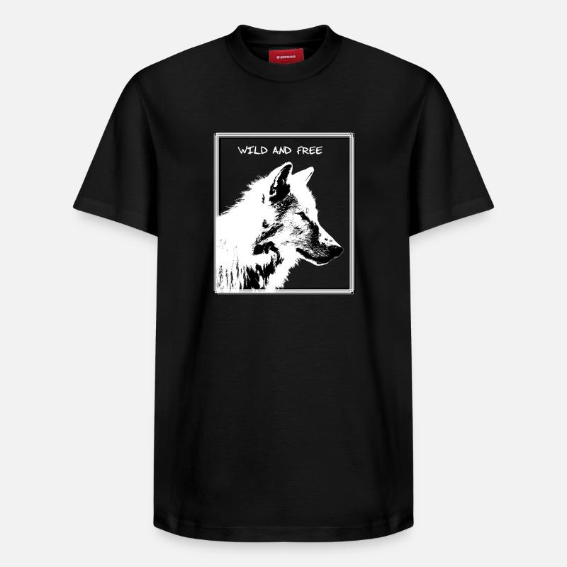 Wolf - Relaxed Unisex Supima Cotton T-Shirt – von SPREAD - Schwarz