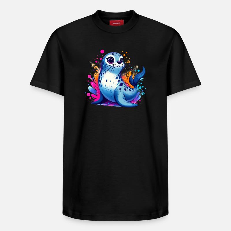 Phoque - T-shirt unisexe décontracté en coton Supima – de SPREAD - noir