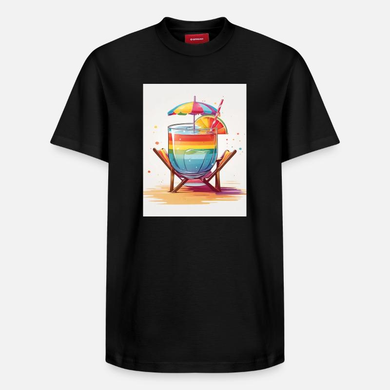 Cocktail arc-en-ciel - T-shirt unisexe décontracté en coton Supima – de SPREAD - noir