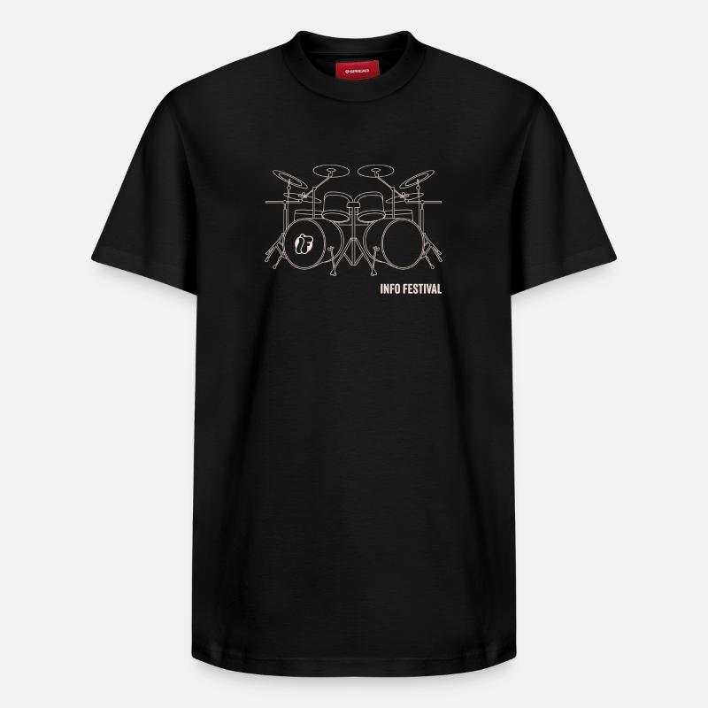 Une batterie en contour - T-shirt unisexe décontracté en coton Supima – de SPREAD - noir