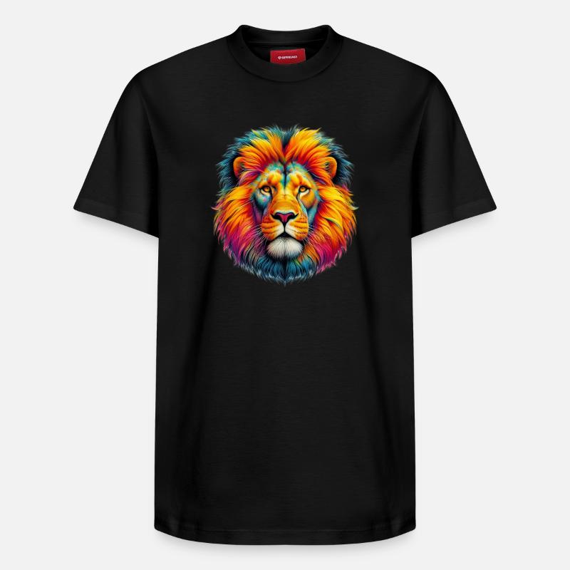 Löwe - Relaxed Unisex Supima Cotton T-Shirt – von SPREAD - Schwarz