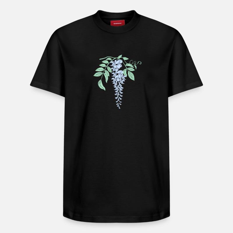 Glycine Fleurs de glycine - T-shirt unisexe décontracté en coton Supima – de SPREAD - noir