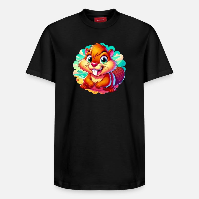 Castor - T-shirt unisexe décontracté en coton Supima – de SPREAD - noir