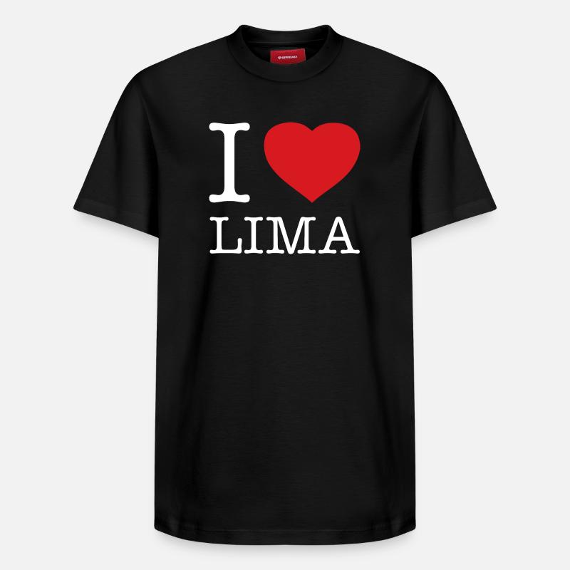 J’AIME LIMA Pérou - T-shirt unisexe décontracté en coton Supima – de SPREAD - noir