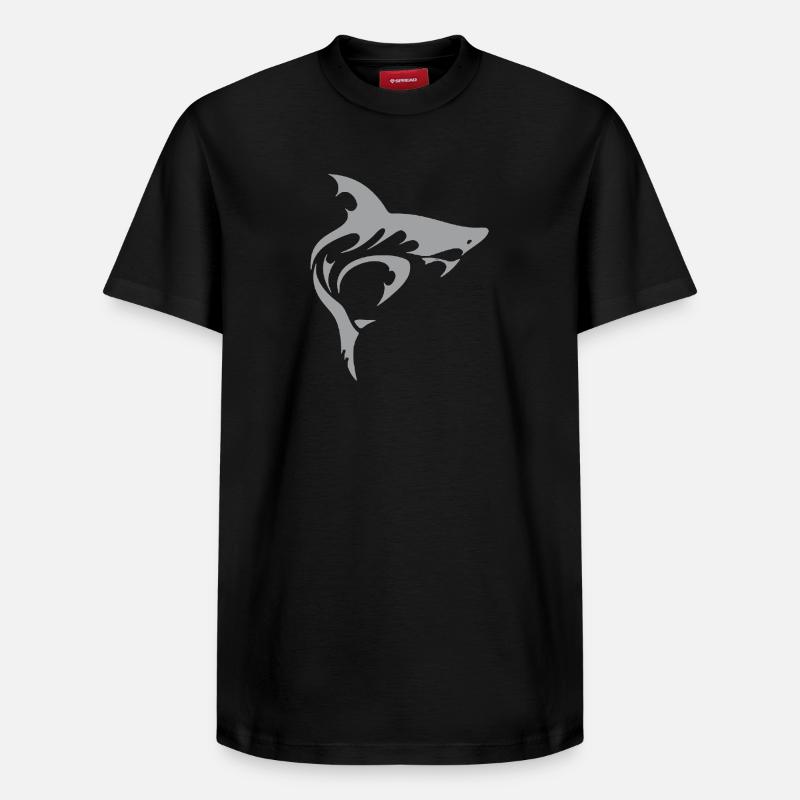 Requin - T-shirt unisexe décontracté en coton Supima – de SPREAD - noir