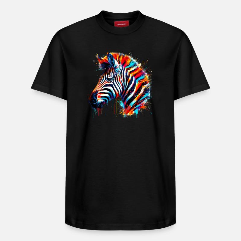 Zèbre - T-shirt unisexe décontracté en coton Supima – de SPREAD - noir