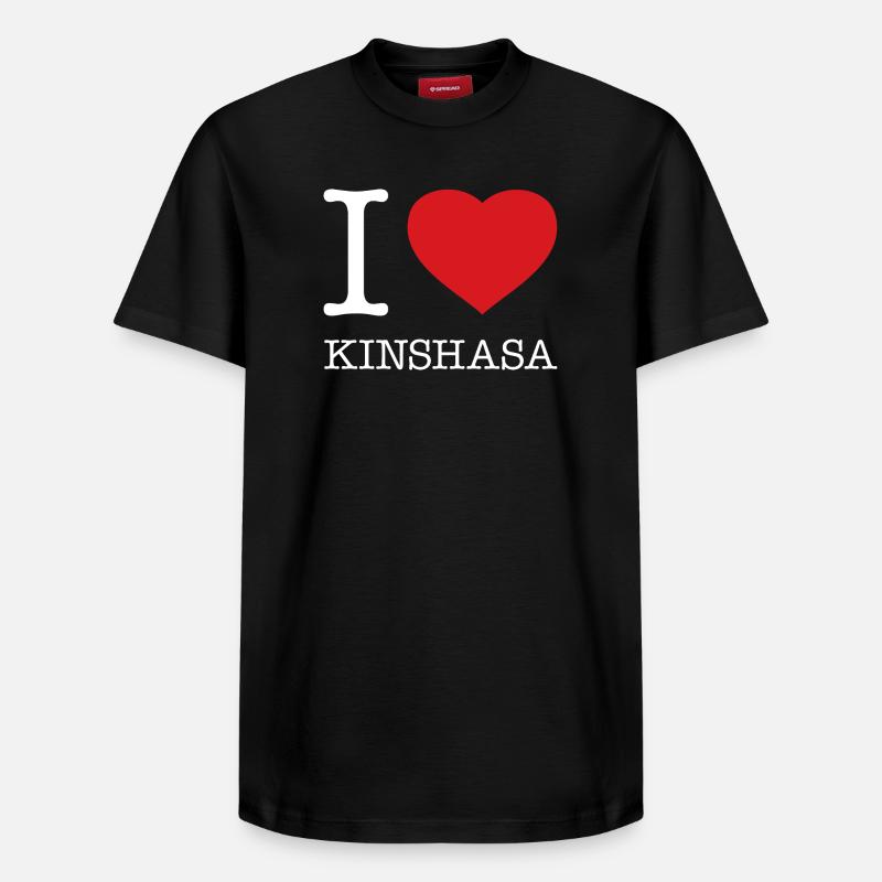 J’AIME KINSHASA Congo Kongo - T-shirt unisexe décontracté en coton Supima – de SPREAD - noir