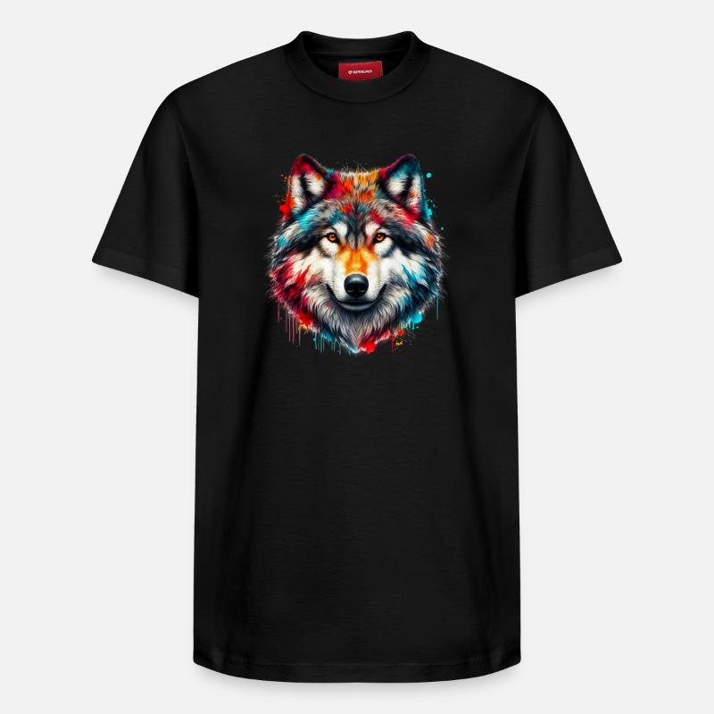 Loup - T-shirt unisexe décontracté en coton Supima – de SPREAD - noir